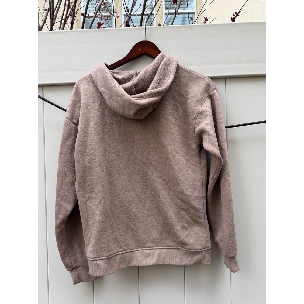 PrettyLittleThing Mauve Taupe Zip Up Hoodie Sweatshirt XS Logo Fleece Lined - Picture 4 of 4
